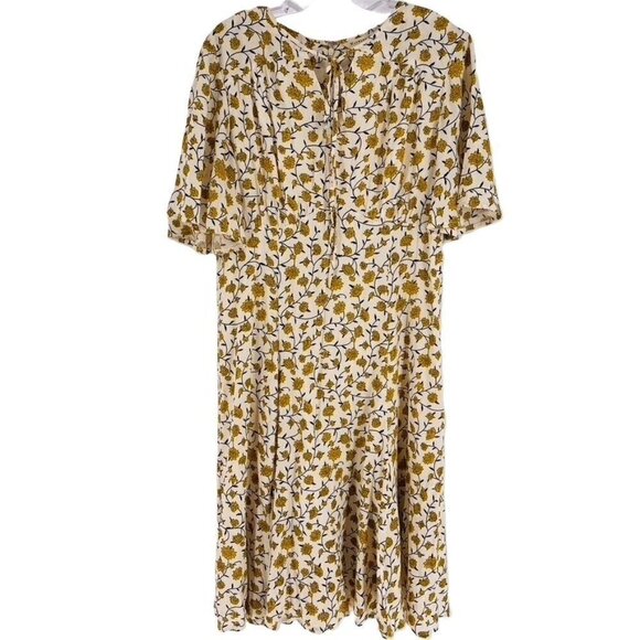 Wayward Fancies eShakti Size 14 Flutter Sleeve A-Line Tie Front Sheath D… - Picture 1 of 6